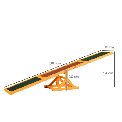 Zatte Balançoire chien agility 180x30x30 cm, jeu d'entraînement Zatte Balançoire chien agility 180x30x30 cm, jeu d'entraînement
