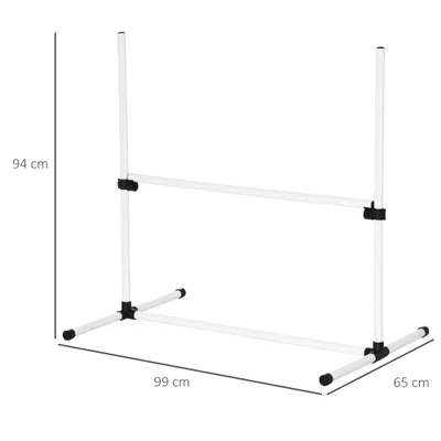 Zatte Kit haies agility 4 haies + slalom, plastique, blanc Zatte Kit haies agility 4 haies + slalom, plastique, blanc