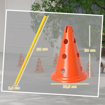 Zatte Kit agility chien 3 pcs, 3 haies, 6 plots, sac Zatte Kit agility chien 3 pcs, 3 haies, 6 plots, sac