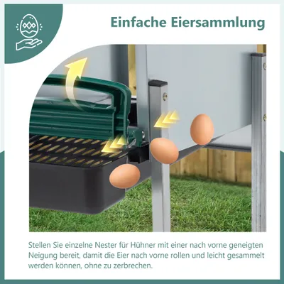 Zatte Pondoir poules 4 cases avec pieds, vert