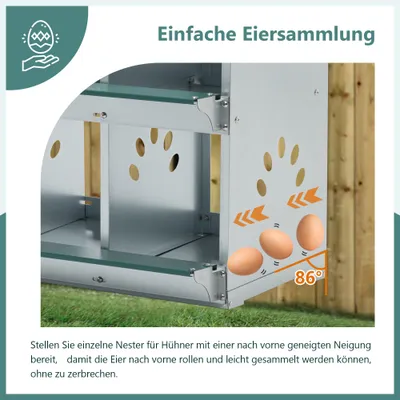 Zatte Pondoir poules 8 cases métal, mural, aéré Zatte Pondoir poules 8 cases métal, mural, aéré