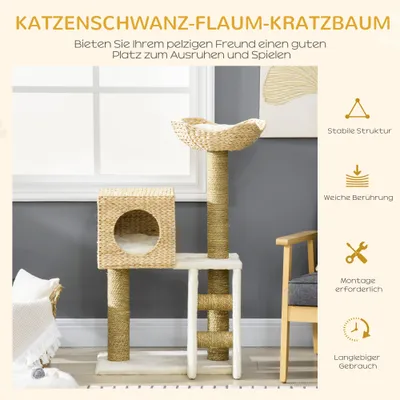 Zatte Kratzbaum 100 cm, Höhle, Treppe, Sisalsäulen, Natur Zatte Kratzbaum 100 cm, Höhle, Treppe, Sisalsäulen, Natur