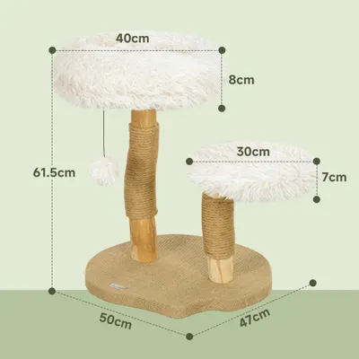Zatte Arbre à chat 61 cm bouleau, balle, lit, 5 kg, blanc Zatte Arbre à chat 61 cm bouleau, balle, lit, 5 kg, blanc