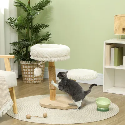 Zatte Arbre à chat 61 cm bouleau, balle, lit, 5 kg, blanc Zatte Arbre à chat 61 cm bouleau, balle, lit, 5 kg, blanc