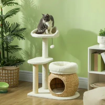 Zatte Arbre à chat 79 cm, cabane, lit, sisal, 5 kg, crème Zatte Arbre à chat 79 cm, cabane, lit, sisal, 5 kg, crème