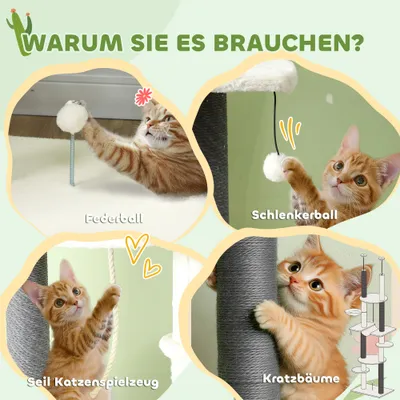 Zatte Arbre à chat plafond 225-255 cm, hamacs, panier, blanc Zatte Arbre à chat plafond 225-255 cm, hamacs, panier, blanc