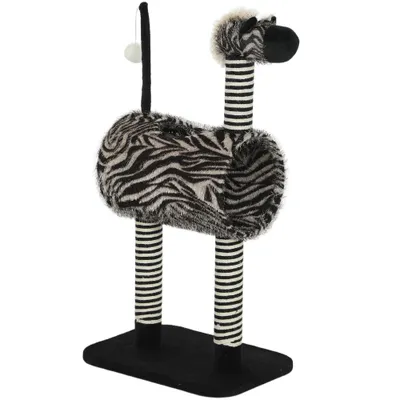 Zatte Kratzbaum Zebra 93 cm, Katzentunnel Ø25 cm, Schwarz/Weiß Zatte Kratzbaum Zebra 93 cm, Katzentunnel Ø25 cm, Schwarz/Weiß