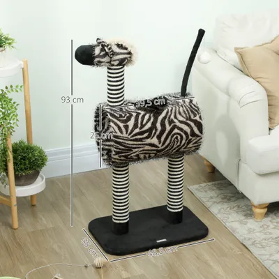 Zatte Kratzbaum Zebra 93 cm, Katzentunnel Ø25 cm, Schwarz/Weiß Zatte Kratzbaum Zebra 93 cm, Katzentunnel Ø25 cm, Schwarz/Weiß