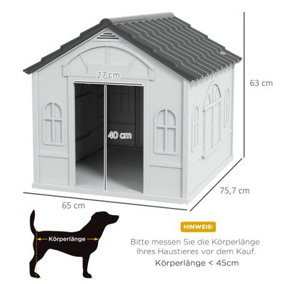 Zatte Niche chien toit 2 pans imperméable, 20 kg 65x75x63 cm
