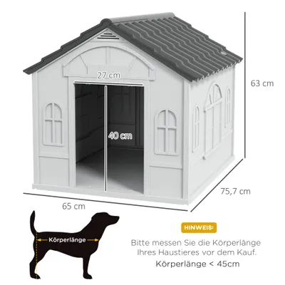 Zatte Niche chien toit 2 pans imperméable, 20 kg 65x75x63 cm Zatte Niche chien toit 2 pans imperméable, 20 kg 65x75x63 cm