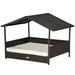 Zatte Hundehaus Rattan mit Kissen, Outdoor, 98x69x73 cm, Braun