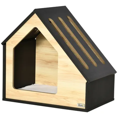 Zatte Hundehütte Holz mit Kissen, drinnen, bis 8 kg 60x40x59 cm Zatte Hundehütte Holz mit Kissen, drinnen, bis 8 kg 60x40x59 cm