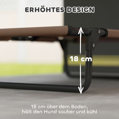 Zatte Hundebett hoch klappbar, Outdoor Netzliege Oxford 75x51x18 cm