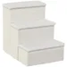 Zatte Haustiertreppe faltbar 3 Stufen, Stauraum, MDF, Weiß