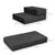 Zatte Haustiertreppe faltbar 2 Stufen, Schwarz, 45x39x20 cm