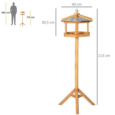 Zatte Maison oiseaux sur pied, toit zinc, résistante 113x40x40 cm