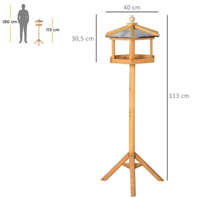 Zatte Vogelhaus mit Ständer, Zinkdach, wetterfest 113x40x40 cm