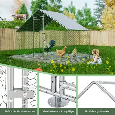Zatte Freilaufgehege 3x1,5x2 m, Metall, PE-Plane, Schloss Zatte Freilaufgehege 3x1,5x2 m, Metall, PE-Plane, Schloss