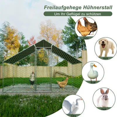 Zatte Freilaufgehege 3x1,5x2 m, Metall, PE-Plane, Schloss Zatte Freilaufgehege 3x1,5x2 m, Metall, PE-Plane, Schloss