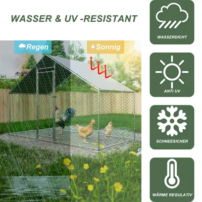 Zatte Freilaufgehege 3x1,5x2 m, Metall, PE-Plane, Schloss Zatte Freilaufgehege 3x1,5x2 m, Metall, PE-Plane, Schloss