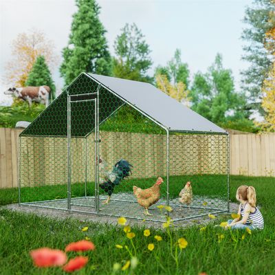 Zatte Parc poules 3x1,5x2 m, métal, bâche PE, cadenas
