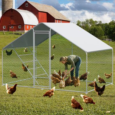Zatte Freilaufgehege 3x2x2 m, Metall, PE-Plane, Vorhängeschloss