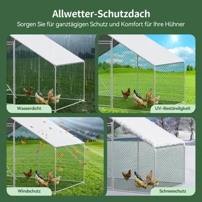 Zatte Freilaufgehege 3x2x2 m, Metall, PE-Plane, Vorhängeschloss Zatte Freilaufgehege 3x2x2 m, Metall, PE-Plane, Vorhängeschloss