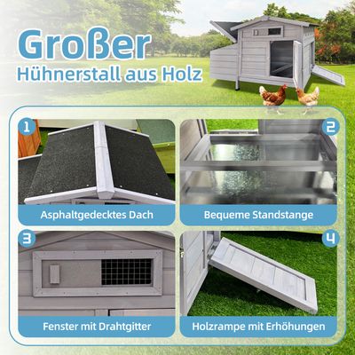 Zatte Hühnerstall auf Stelzen, Holznest, vor Raubtieren, leicht reinigen