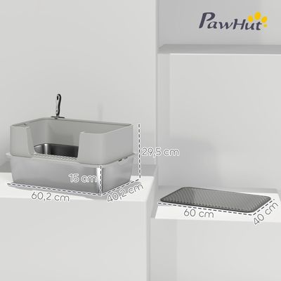 Zatte Katzenklo Edelstahl offen, hoher Rand, bis 7 kg 60x40x30 cm