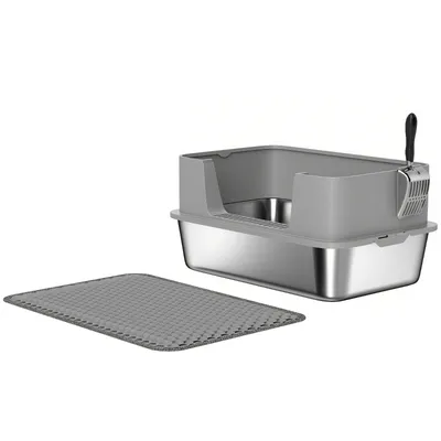 Zatte Bac litière acier ouvert, bord haut, jusqu'à 7 kg 60x40x30 cm Zatte Bac litière acier ouvert, bord haut, jusqu'à 7 kg 60x40x30 cm