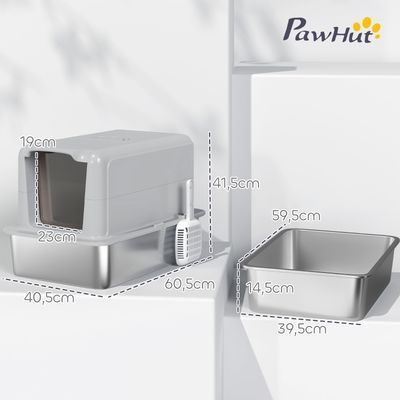Zatte Katzenklo Edelstahl mit Filter, bis 6 kg 40x60x41 cm