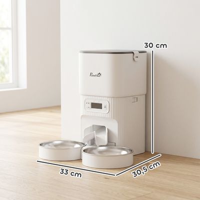Zatte Futterautomat Katze Timer, Portionierung, 2 Edelstahlnäpfe