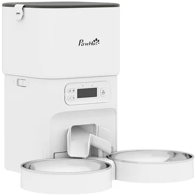 Zatte Futterautomat Katze Timer, Portionierung, 2 Edelstahlnäpfe Zatte Futterautomat Katze Timer, Portionierung, 2 Edelstahlnäpfe