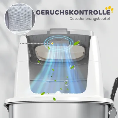 Zatte Katzenklo Edelstahl geschlossen, Schaufel, Geruchsbeutel Zatte Katzenklo Edelstahl geschlossen, Schaufel, Geruchsbeutel