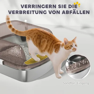 Zatte Katzenklo Edelstahl, hoher Rand, Wanne + Schaufel 53x42x27 cm Zatte Katzenklo Edelstahl, hoher Rand, Wanne + Schaufel 53x42x27 cm