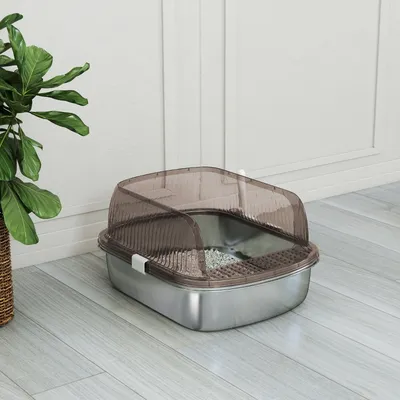 Zatte Katzenklo Edelstahl, hoher Rand, Wanne + Schaufel 53x42x27 cm Zatte Katzenklo Edelstahl, hoher Rand, Wanne + Schaufel 53x42x27 cm