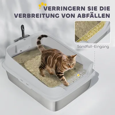 Zatte Katzenklo Edelstahl offen XL, hoher Rand, bis 12 kg 70x50x30 cm Zatte Katzenklo Edelstahl offen XL, hoher Rand, bis 12 kg 70x50x30 cm