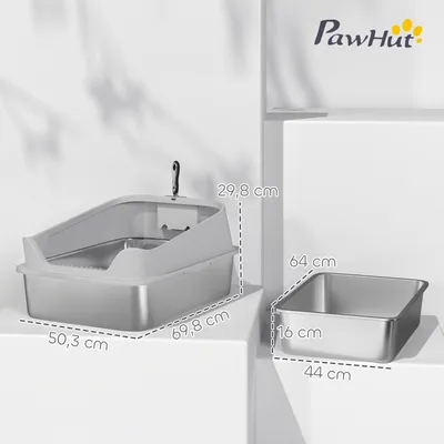 Zatte Katzenklo Edelstahl offen XL, hoher Rand, bis 12 kg 70x50x30 cm Zatte Katzenklo Edelstahl offen XL, hoher Rand, bis 12 kg 70x50x30 cm