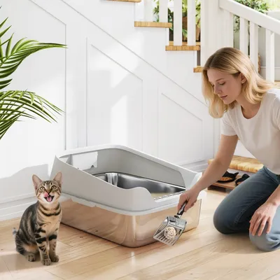 Zatte Katzenklo Edelstahl offen XL, hoher Rand, bis 12 kg 70x50x30 cm Zatte Katzenklo Edelstahl offen XL, hoher Rand, bis 12 kg 70x50x30 cm