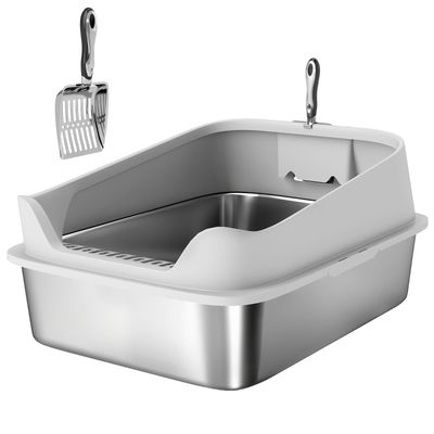 Zatte Bac litière acier ouvert XL, bord haut, jusqu'à 12 kg 70x50x30 cm