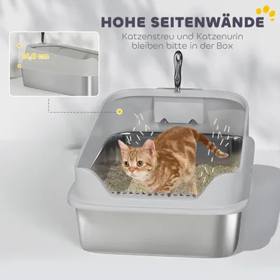 Zatte Katzenklo Edelstahl offen XL, hoher Rand, bis 12 kg 70x50x30 cm Zatte Katzenklo Edelstahl offen XL, hoher Rand, bis 12 kg 70x50x30 cm