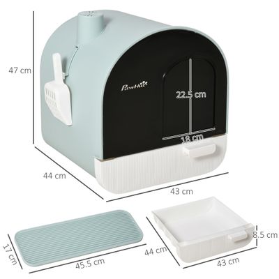 Zatte Katzenklo mit Haube, Streumatte, bis 5 kg 43x44x47 cm