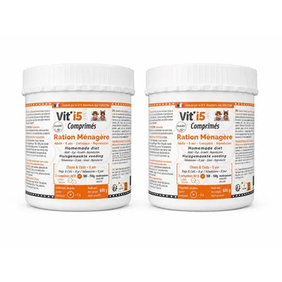 Vit'I5 Orange Comprimés – Ration Ménagère Chien Chat Vit'I5 Orange Comprimés – Ration Ménagère Chien Chat