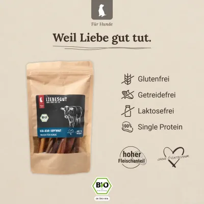 Liebesgut Hunde-Snack Bio Rind Kopfhaut Liebesgut Hunde-Snack Bio Rind Kopfhaut