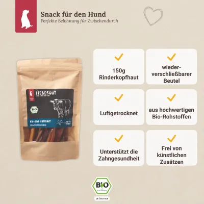 Liebesgut Hunde-Snack Bio Rind Kopfhaut