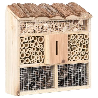 vidaXL - Hôtel à insectes - Bois de sapin 30x10x30 cm