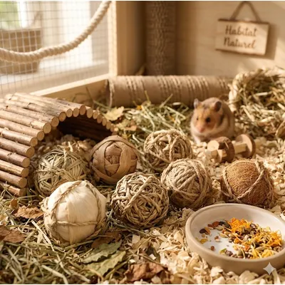 1001kdo - Balles Naturelles - Lot de 6 balles pour rongeurs