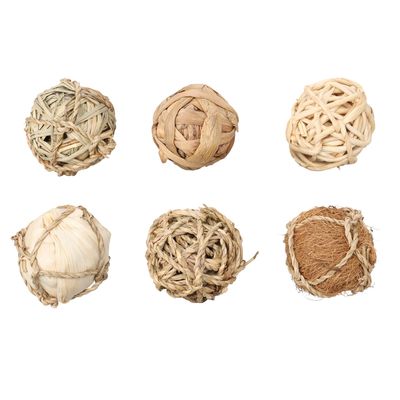 1001kdo - Balles Naturelles - Lot de 6 balles pour rongeurs