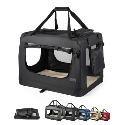 lionto Katzentransportbox faltbar mit Stahlrahmen und Liegekissen lionto Katzentransportbox faltbar mit Stahlrahmen und Liegekissen
