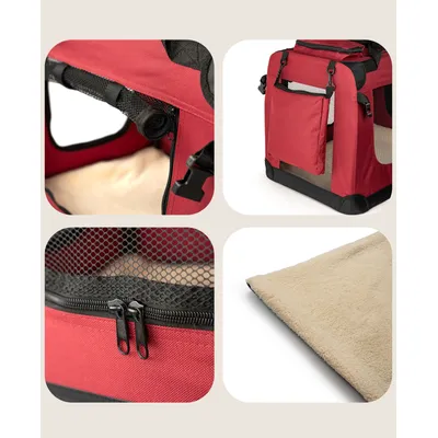 lionto Katzentransportbox faltbar mit Stahlrahmen und Liegekissen lionto Katzentransportbox faltbar mit Stahlrahmen und Liegekissen